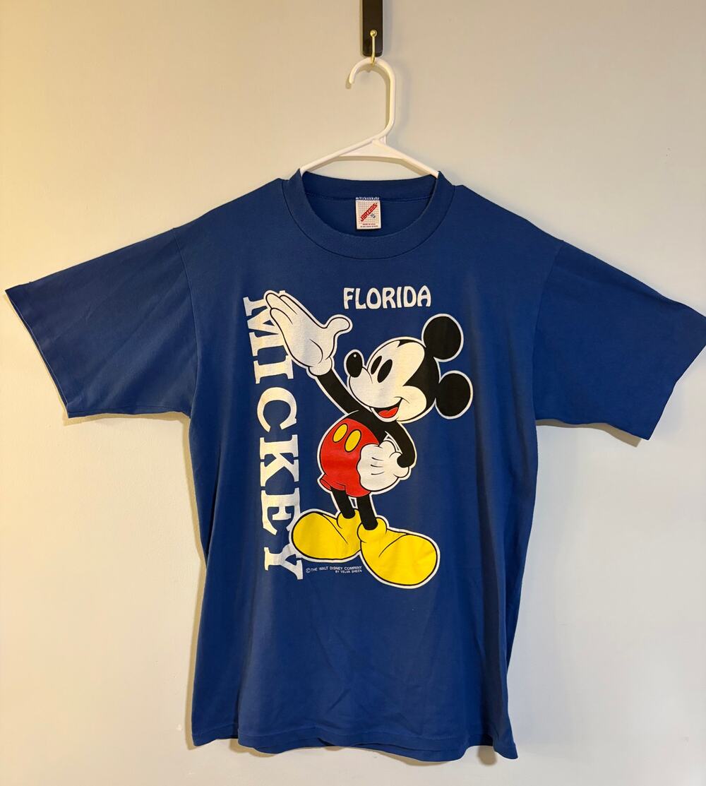 Vintage Mickey Mouse Florida T Shirt XL Jerzees Made USA Disney 80s 90s
